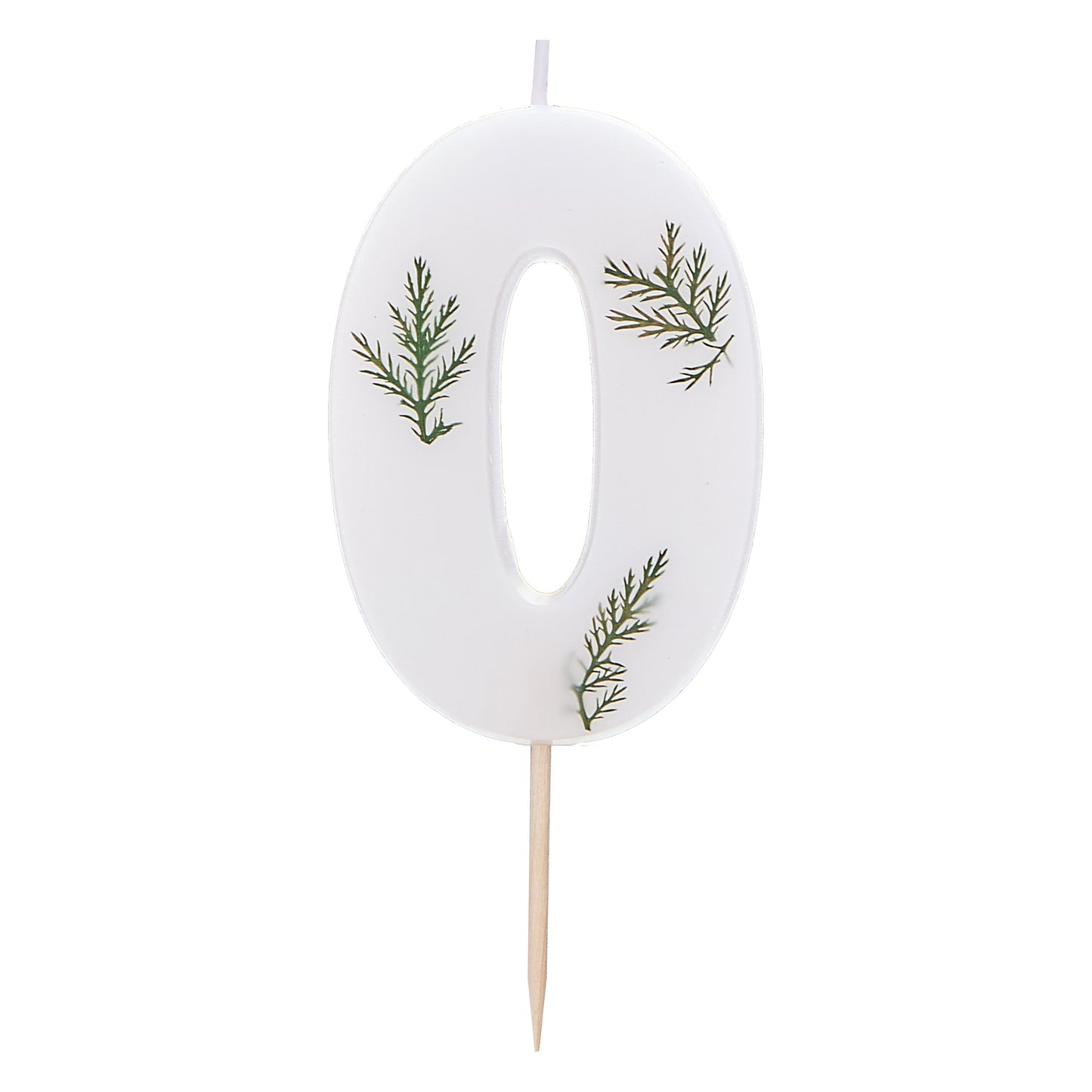 Leaf Foliage Number 0 Birthday Candle- 5 Inner Pack