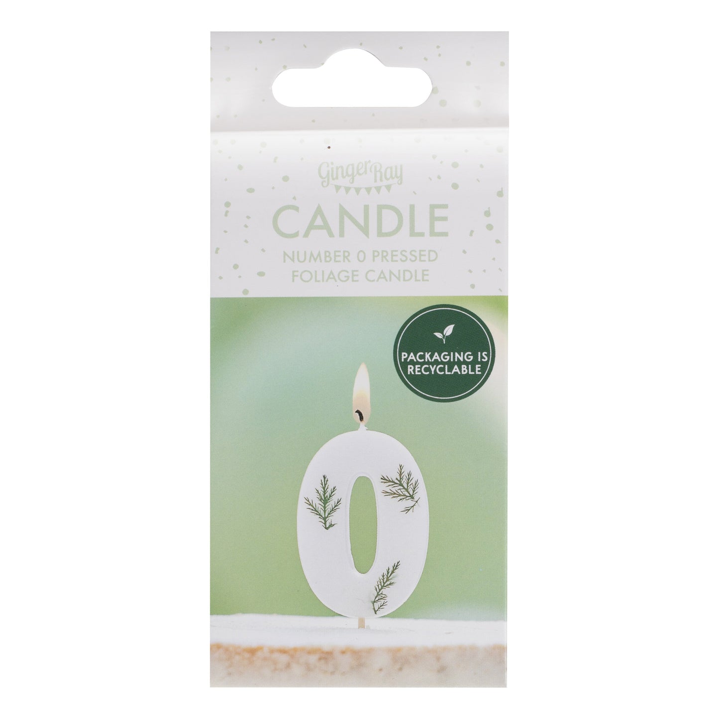 Leaf Foliage Number 0 Birthday Candle- 5 Inner Pack