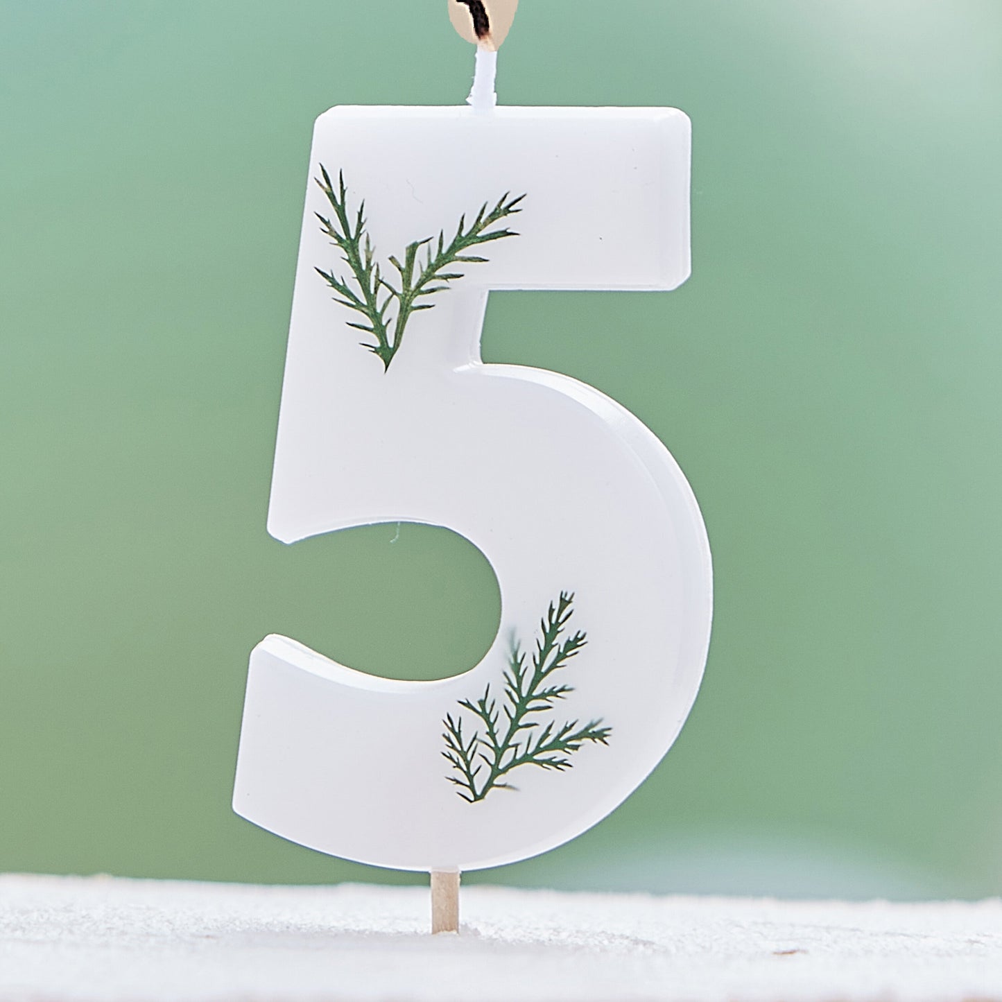 Leaf Foliage Number 5 Birthday Candle- 5 Inner Pack
