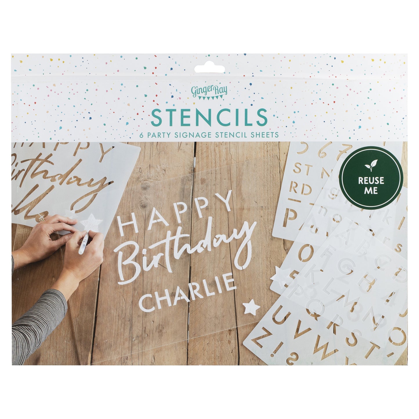 Birthday Number and Letter Stencils- 5 Inner Pack