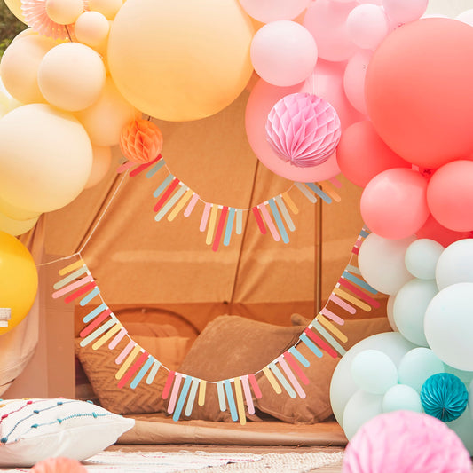 Multicoloured Card Fringe Bunting- 5 Inner Pack