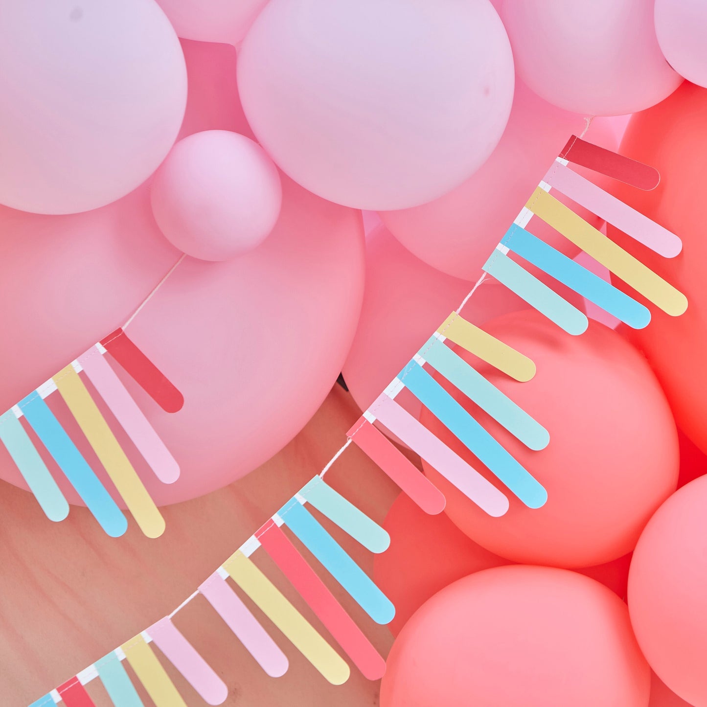Multicoloured Card Fringe Bunting- 5 Inner Pack