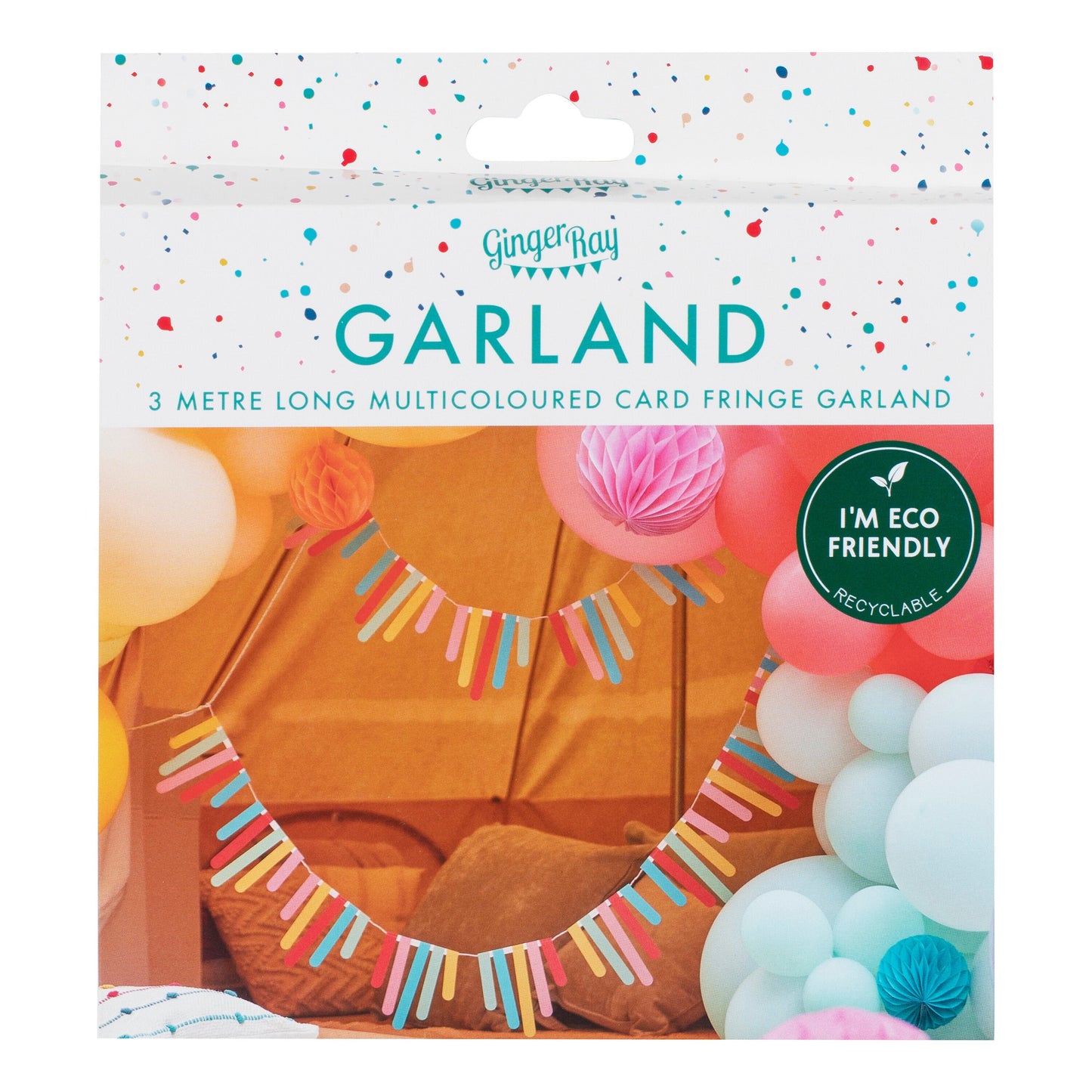 Multicoloured Card Fringe Bunting- 5 Inner Pack