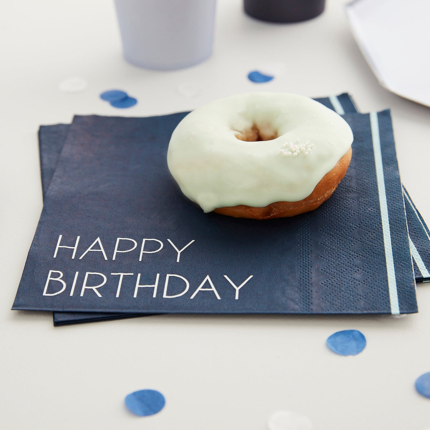 Navy Happy Birthday Paper Napkins- 5 Inner Pack