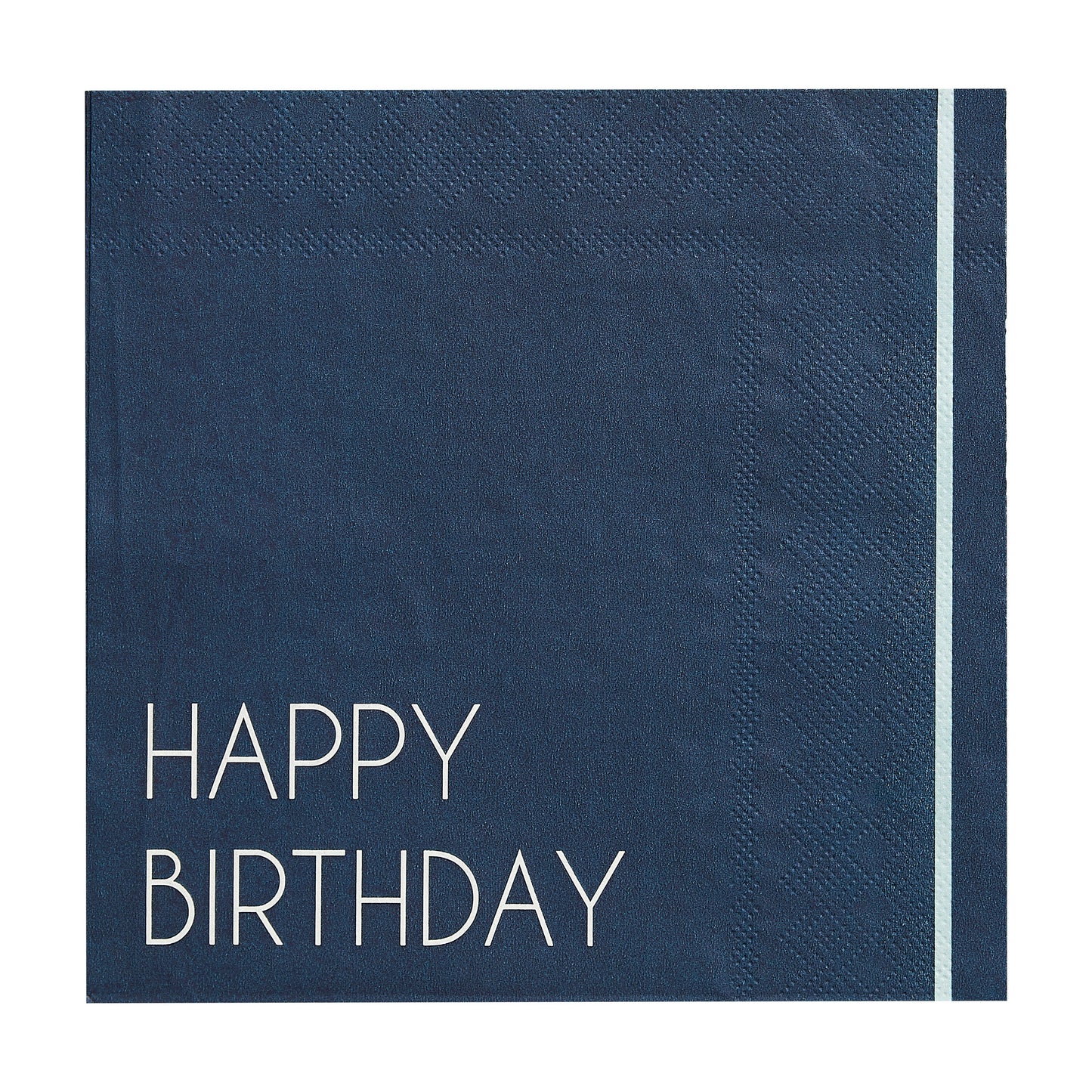 Navy Happy Birthday Paper Napkins- 5 Inner Pack
