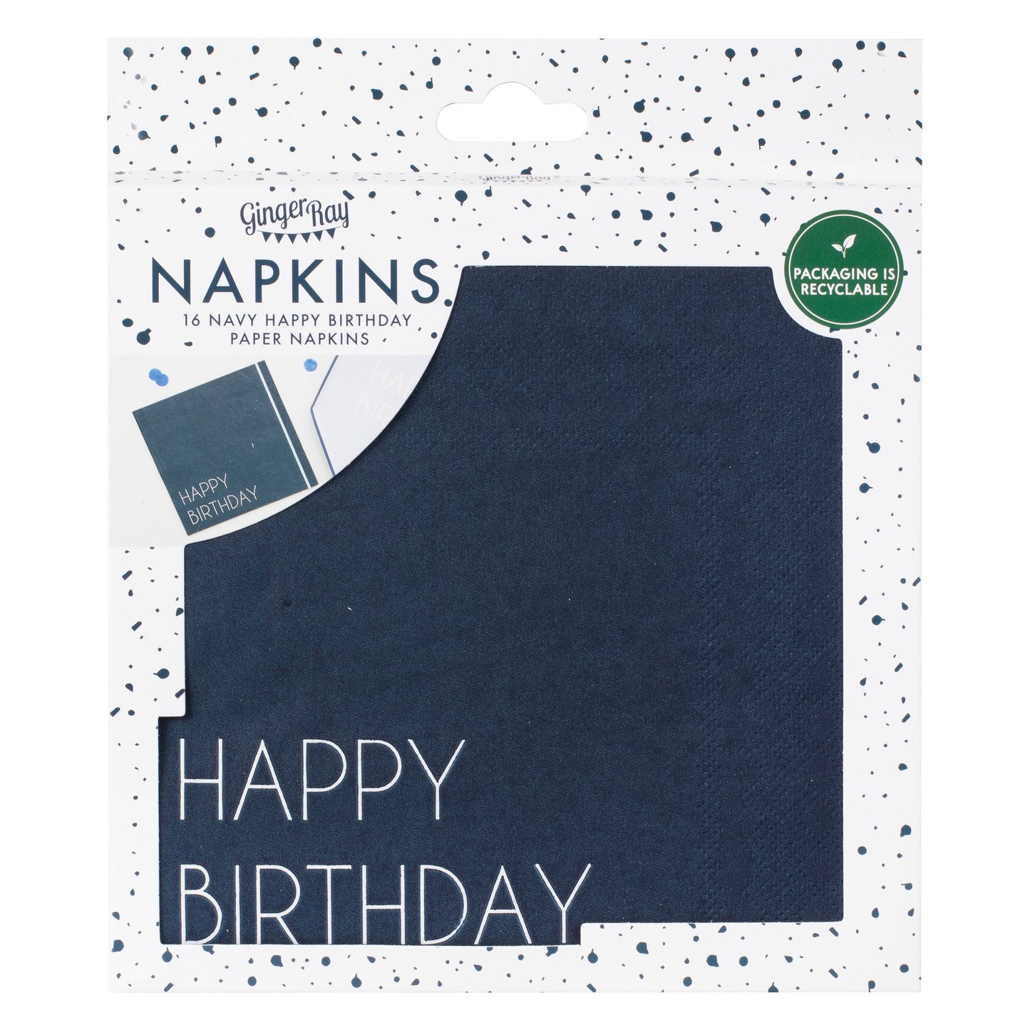 Navy Happy Birthday Paper Napkins- 5 Inner Pack