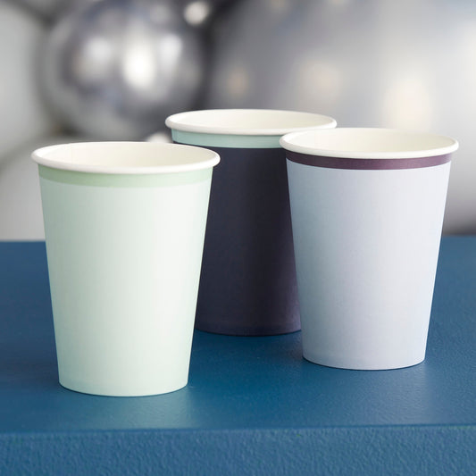 Navy, Blue & Mint Paper Cups- 5 Inner Pack
