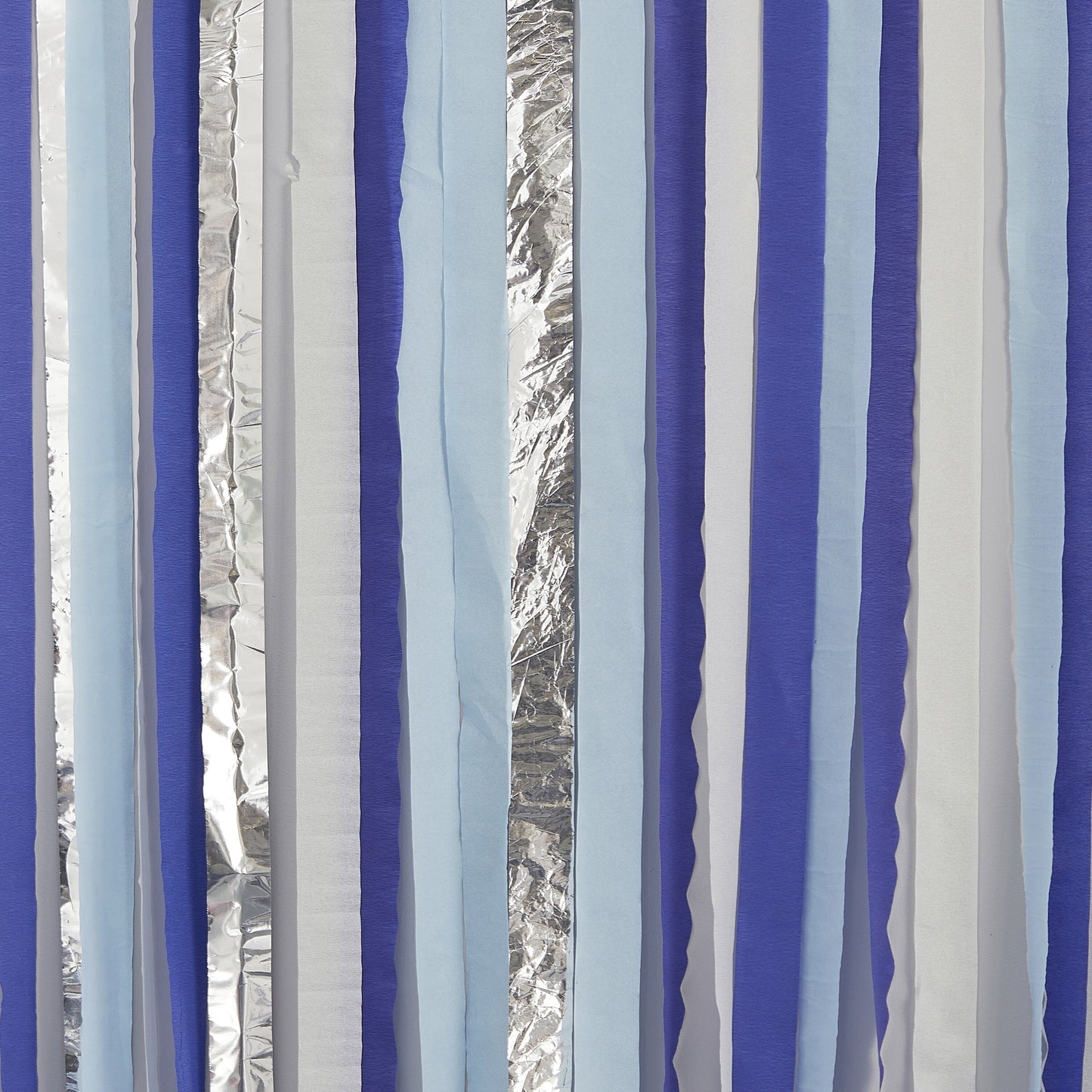 Blue and Silver Streamer Party Backdrop- 5 Inner Pack