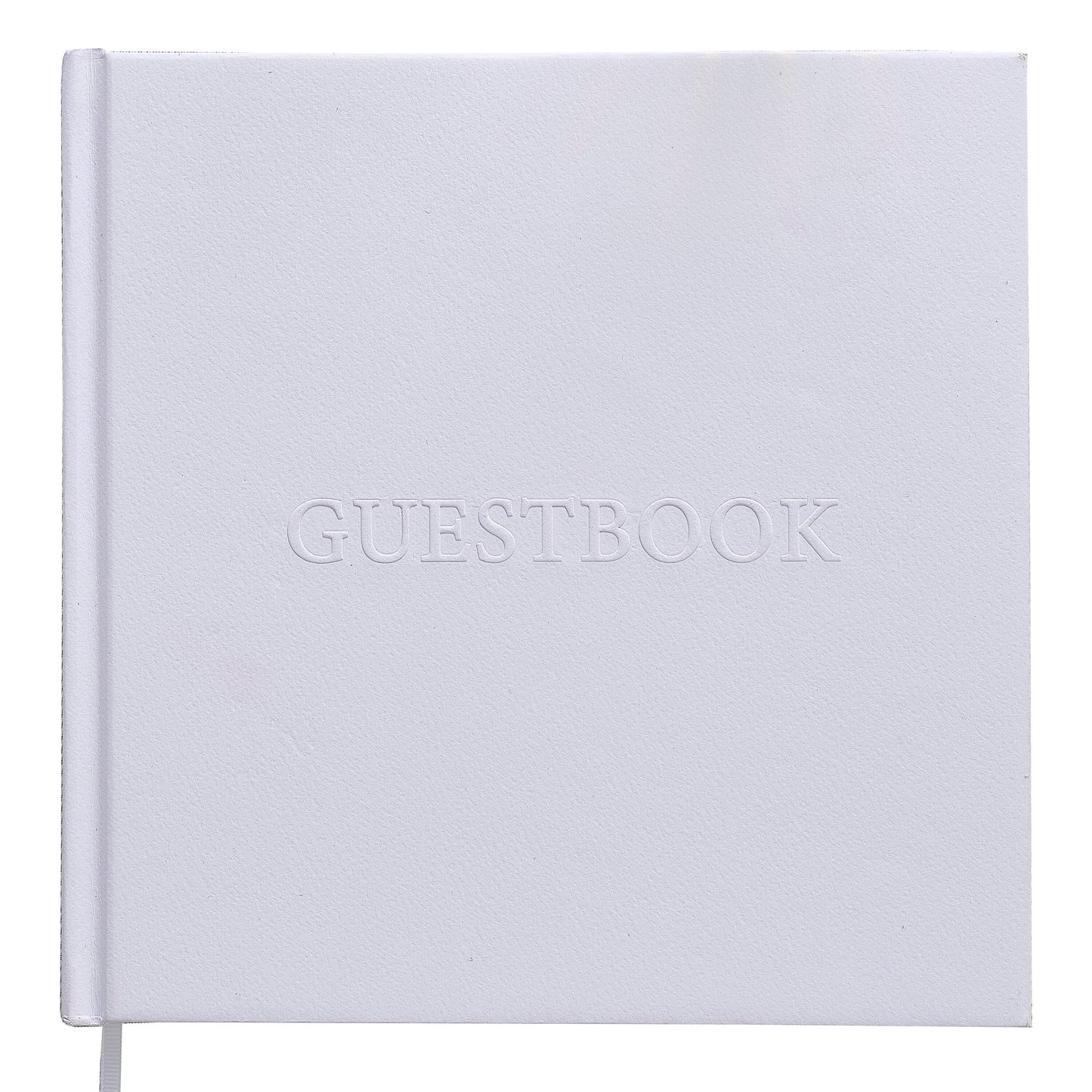 White Embossed Wedding Guest Book- 5 Inner Pack