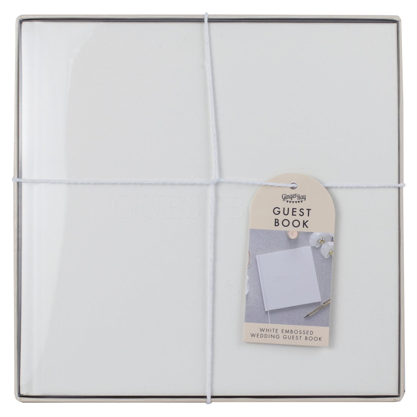 White Embossed Wedding Guest Book- 5 Inner Pack