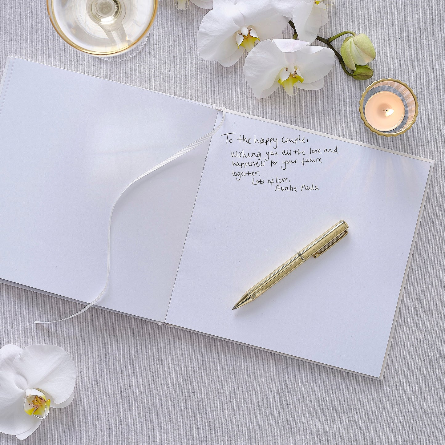 White Embossed Wedding Guest Book- 5 Inner Pack