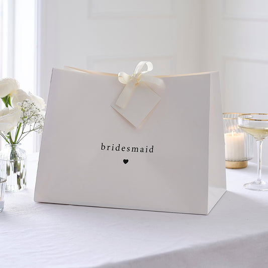 White Bridesmaid Gift Bag- 10 Inner Pack