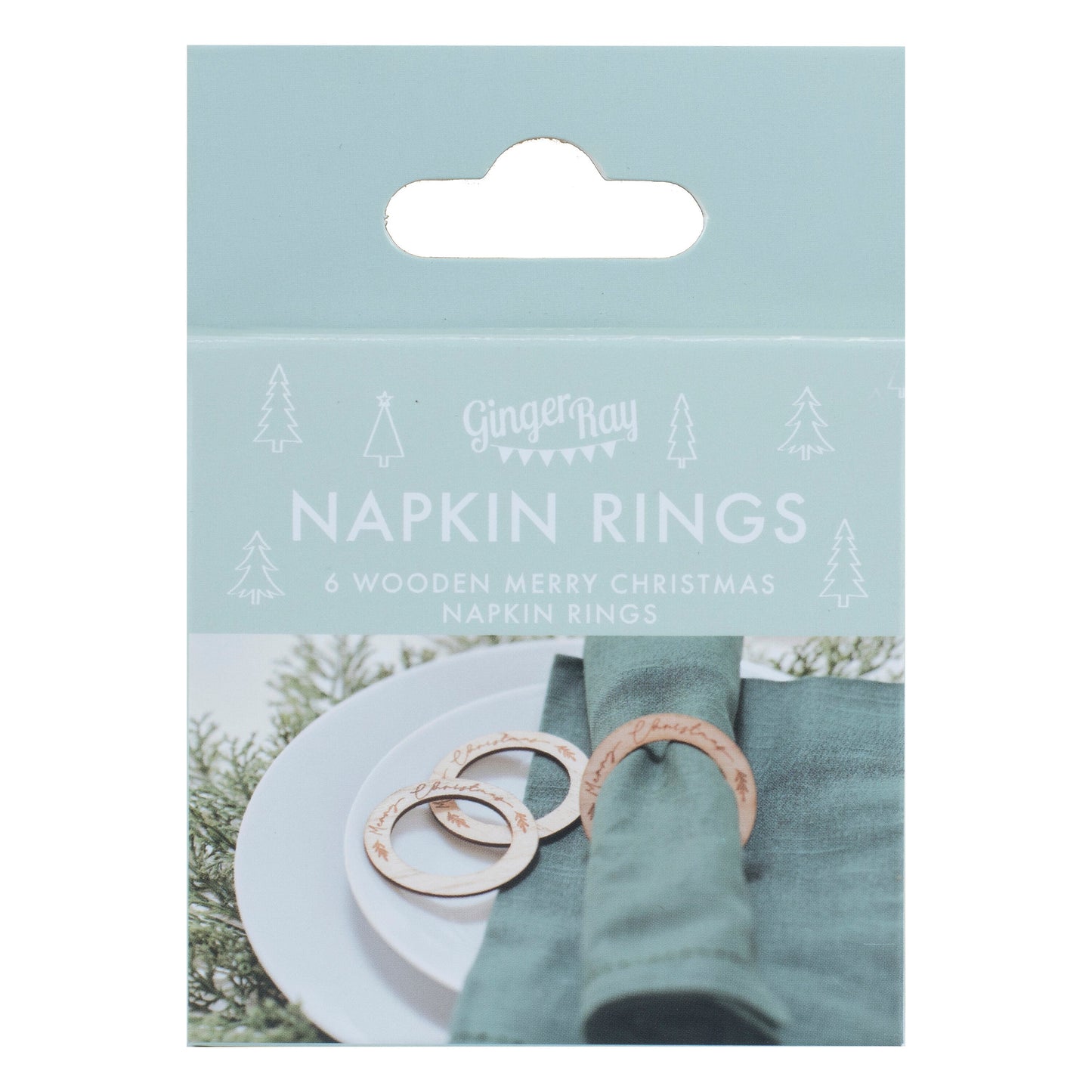 Merry Christmas Napkin Rings- 5 Inner Pack