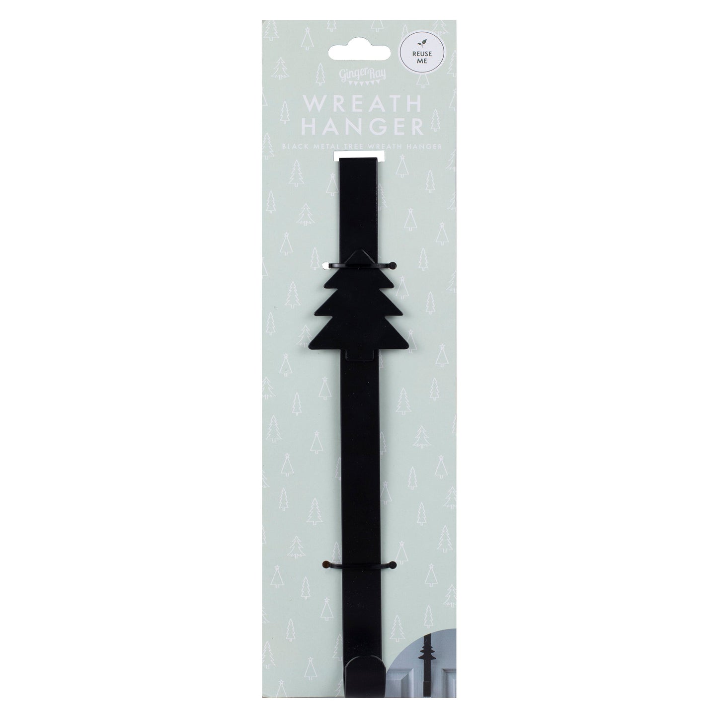 Black Metal Christmas Wreath Door Hanger- 5 Inner Pack