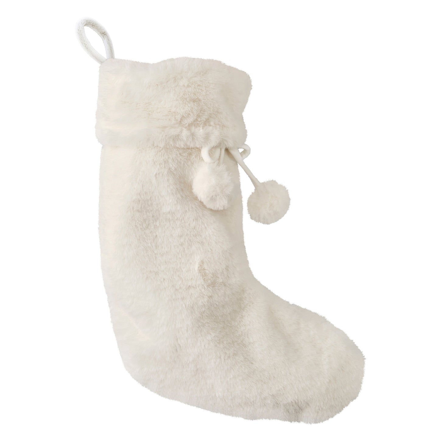 Cream Faux Fur Christmas Stocking- 5 Inner Pack