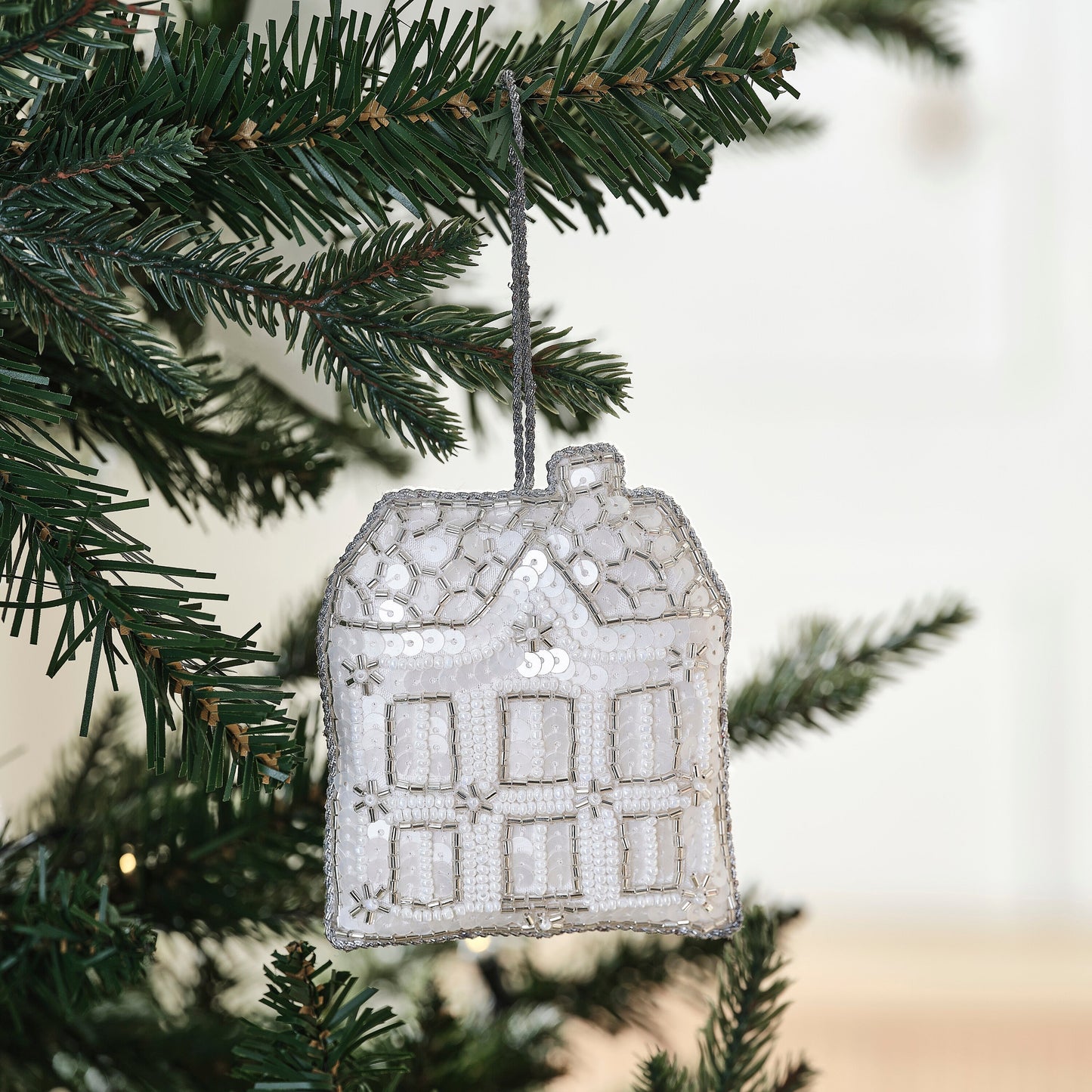 Embellished House Christmas Tree Decoration- 5 Inner Pack