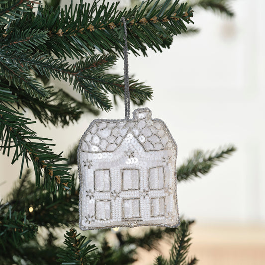 Embellished House Christmas Tree Decoration- 5 Inner Pack