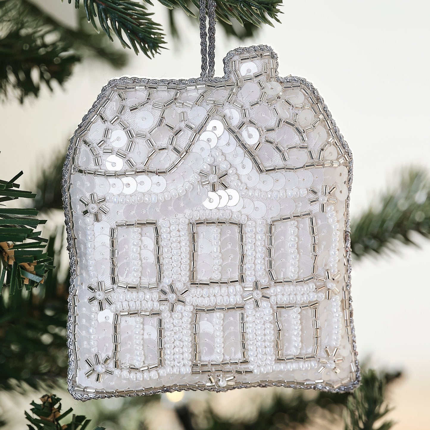 Embellished House Christmas Tree Decoration- 5 Inner Pack