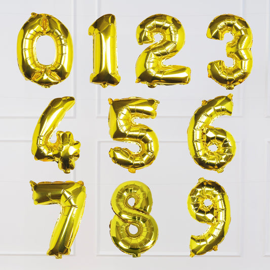Gold Foil Number Balloon- 5 Inner Pack