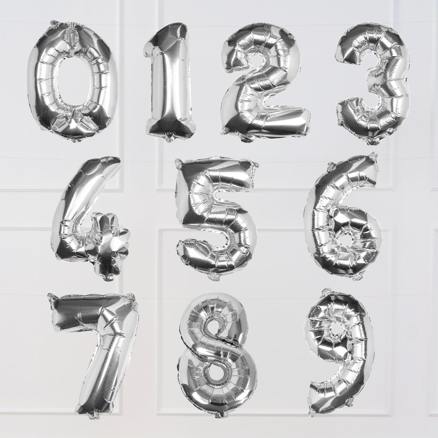 Silver Foil Number Balloon- 5 Inner Pack