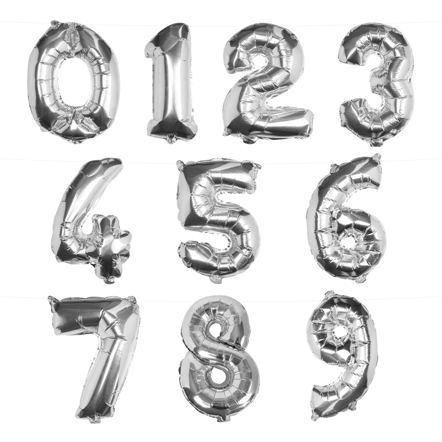 Silver Foil Number Balloon- 5 Inner Pack