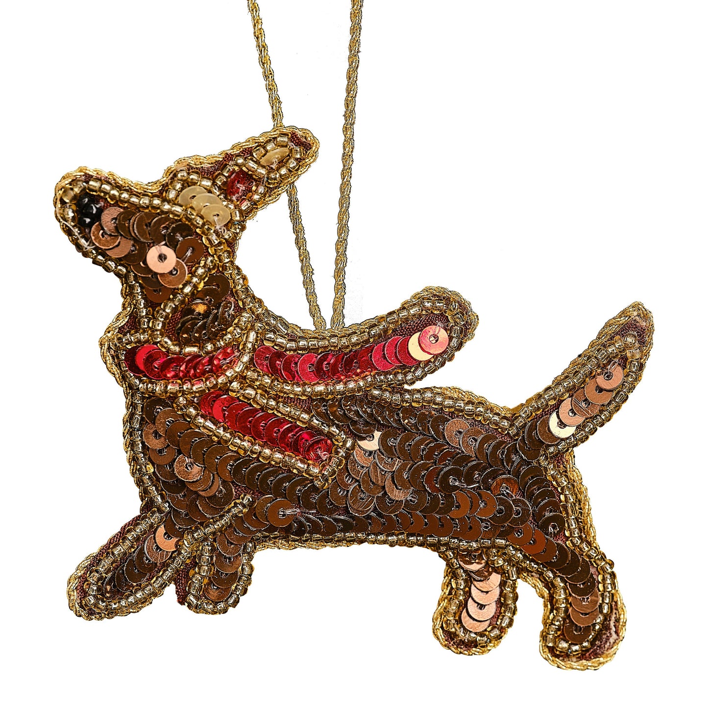 Embellished Sausage Dog Christmas Tree Decoration- 5 Inner Pack