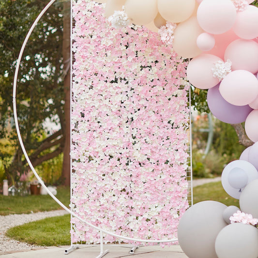 Pink & White Flower Wall Backdrop Tile- 6 Inner Pack