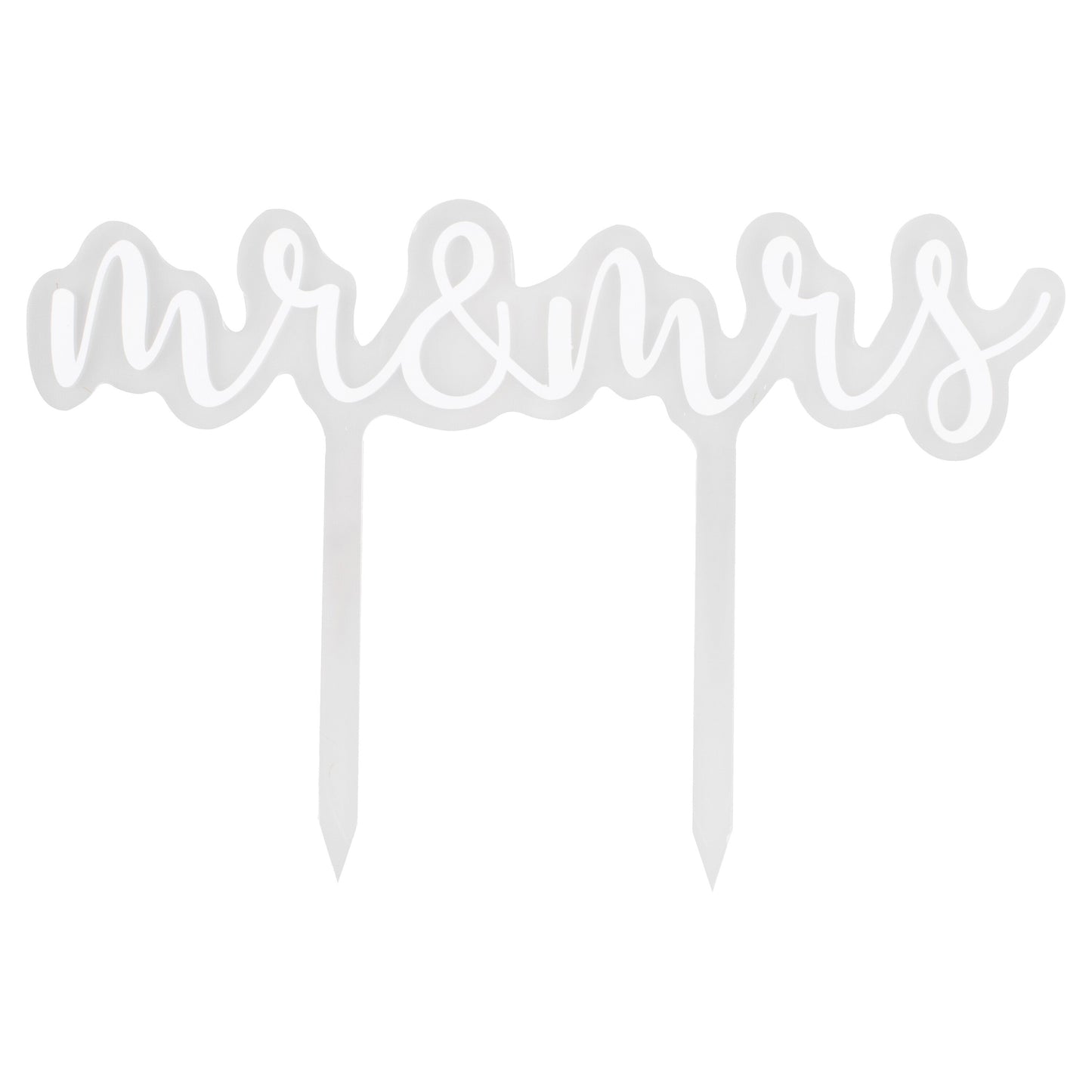 Mr & Mrs Acrylic Wedding Cake Topper- 5 Inner Pack