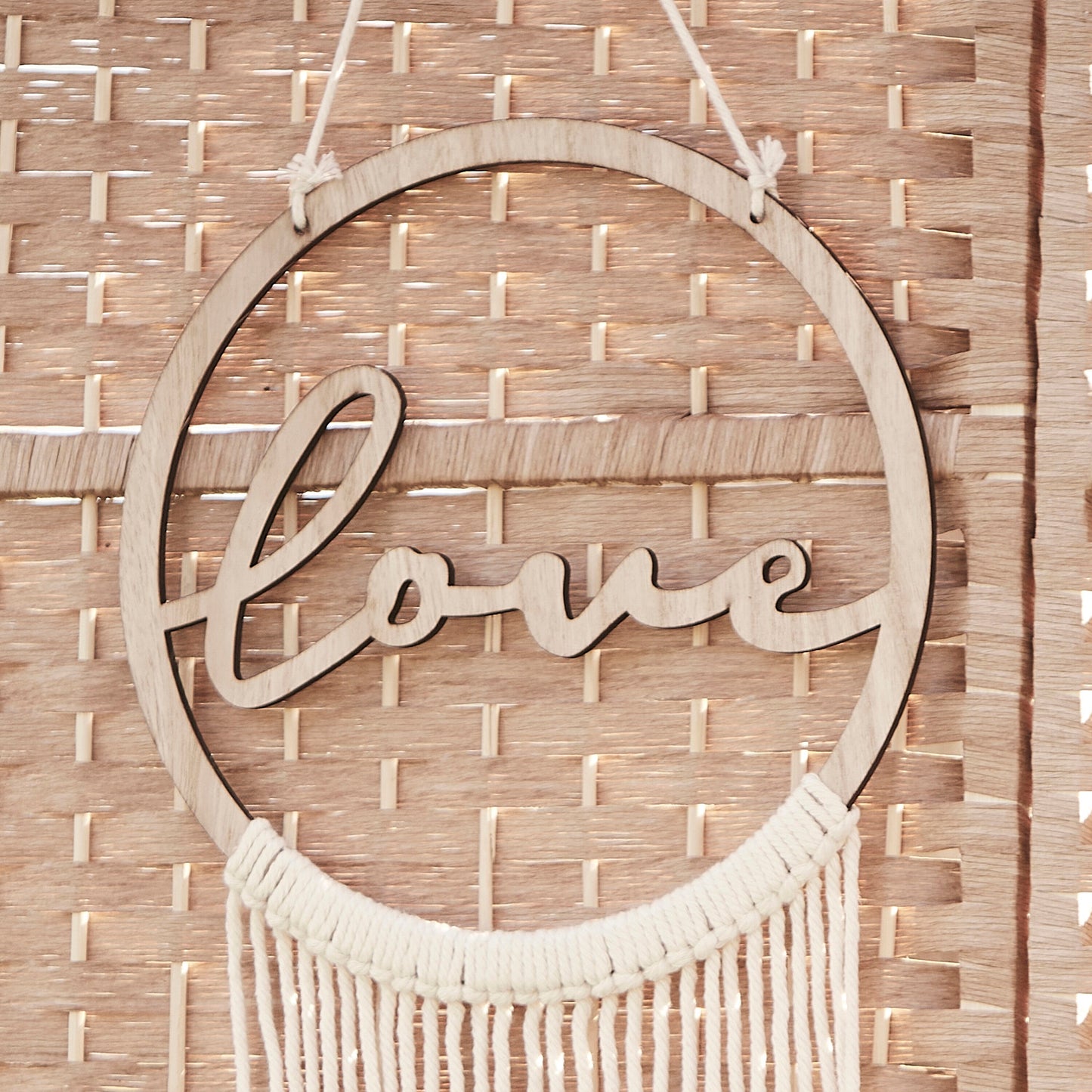 Wooden Love Macrame Wall Hanging Hoop- 5 Inner Pack