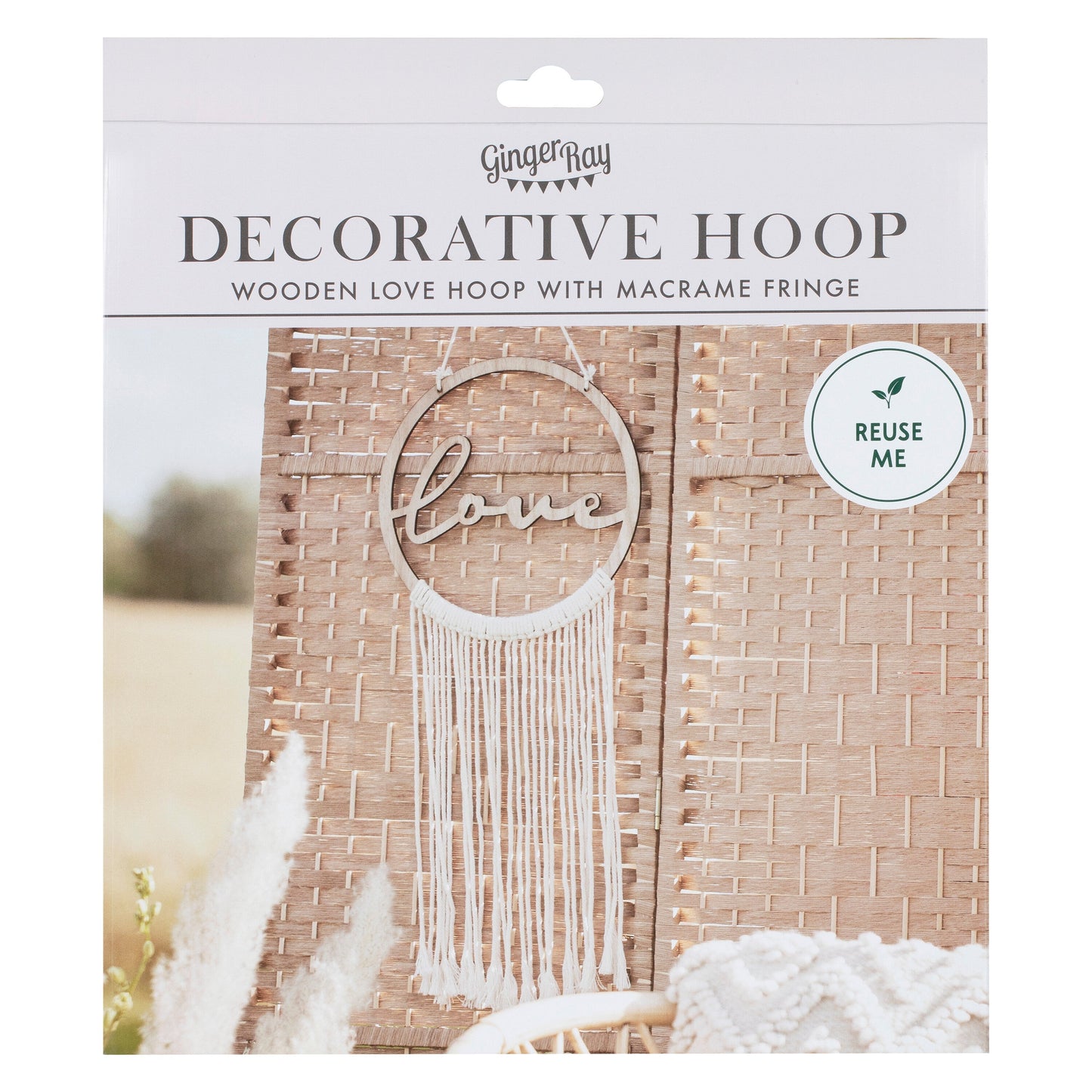 Wooden Love Macrame Wall Hanging Hoop- 5 Inner Pack