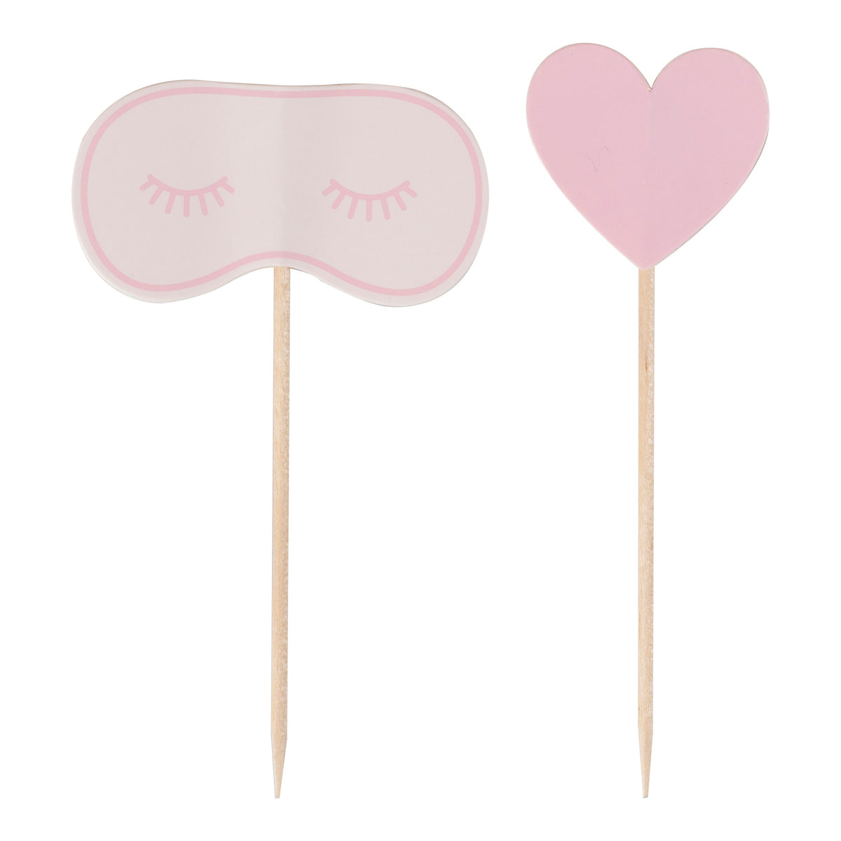 Pink Eye Mask & Heart Pamper Party Cupcake Toppers- 5 Inner Pack