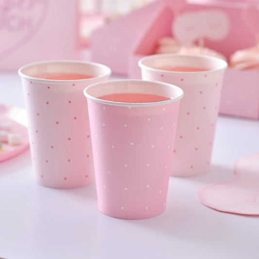 Pink Polka Dot Paper Cups- 5 Inner Pack