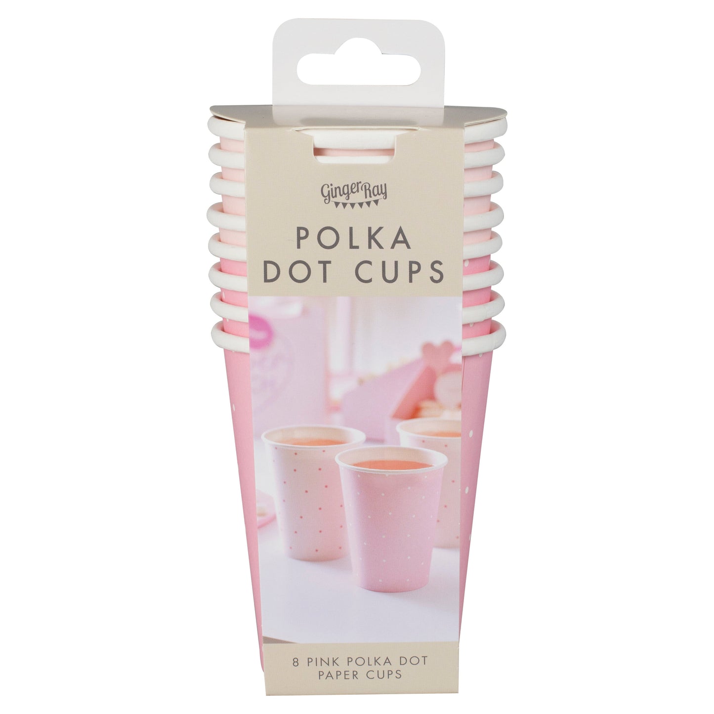 Pink Polka Dot Paper Cups- 5 Inner Pack