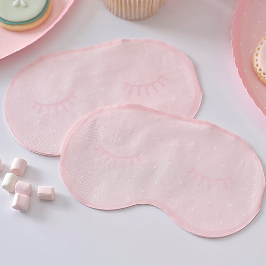 Pink Eye Mask Pamper Party Paper Napkins- 5 Inner Pack