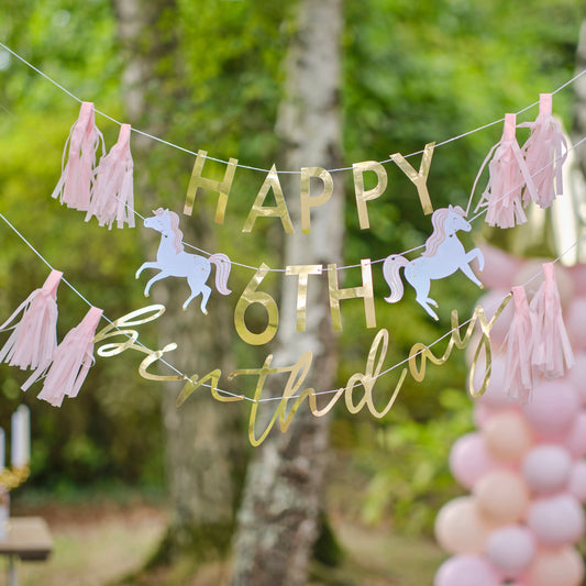 Customisable Princess Happy Birthday Party Bunting- 5 Inner Pack