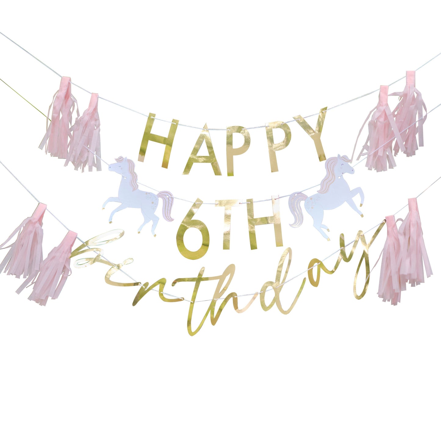 Customisable Princess Happy Birthday Party Bunting- 5 Inner Pack