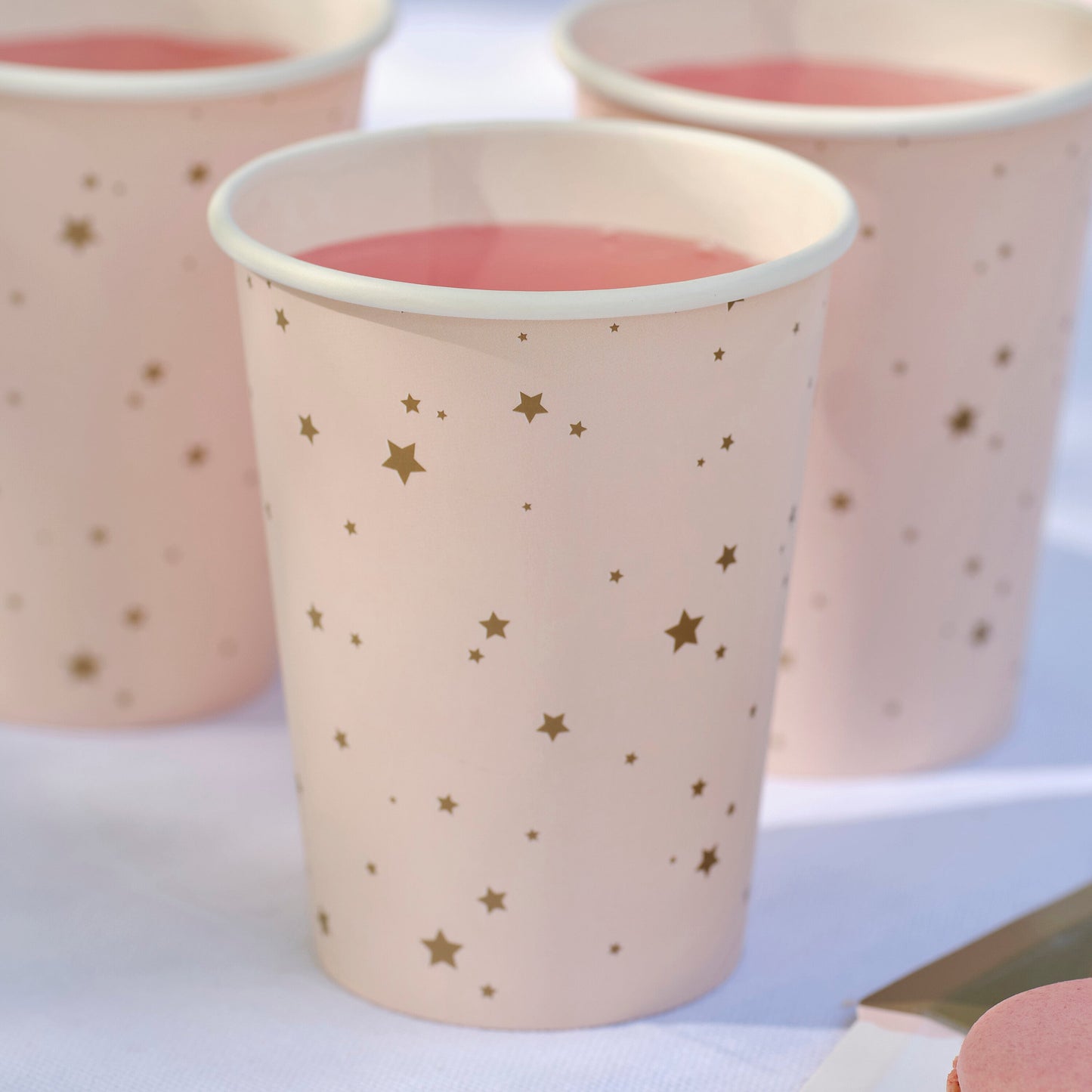 Pink and Gold Star Paper Party Cups- 5 Inner Pack
