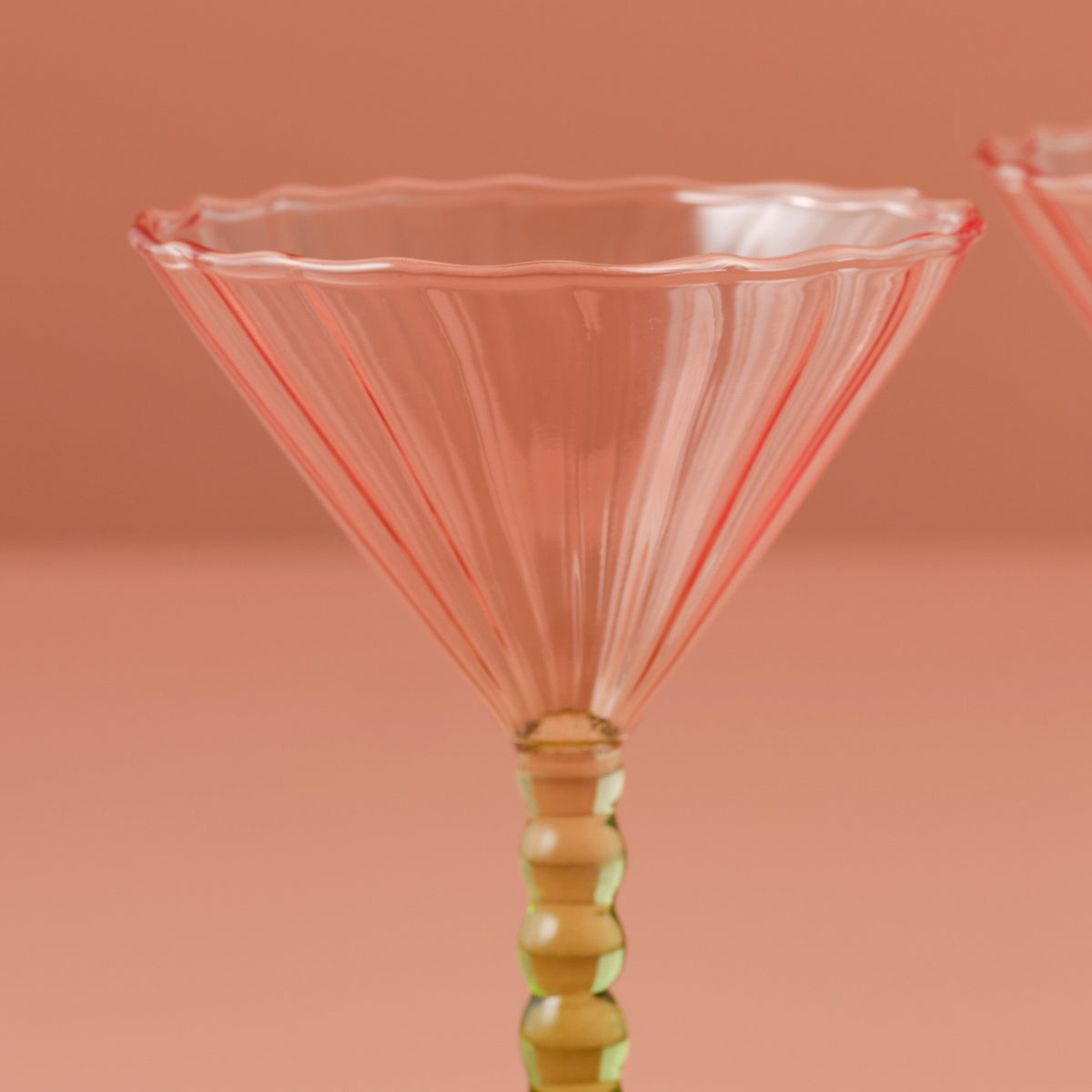 Pink and Green Coupe Cocktail Glasses- 1 Inner Pack