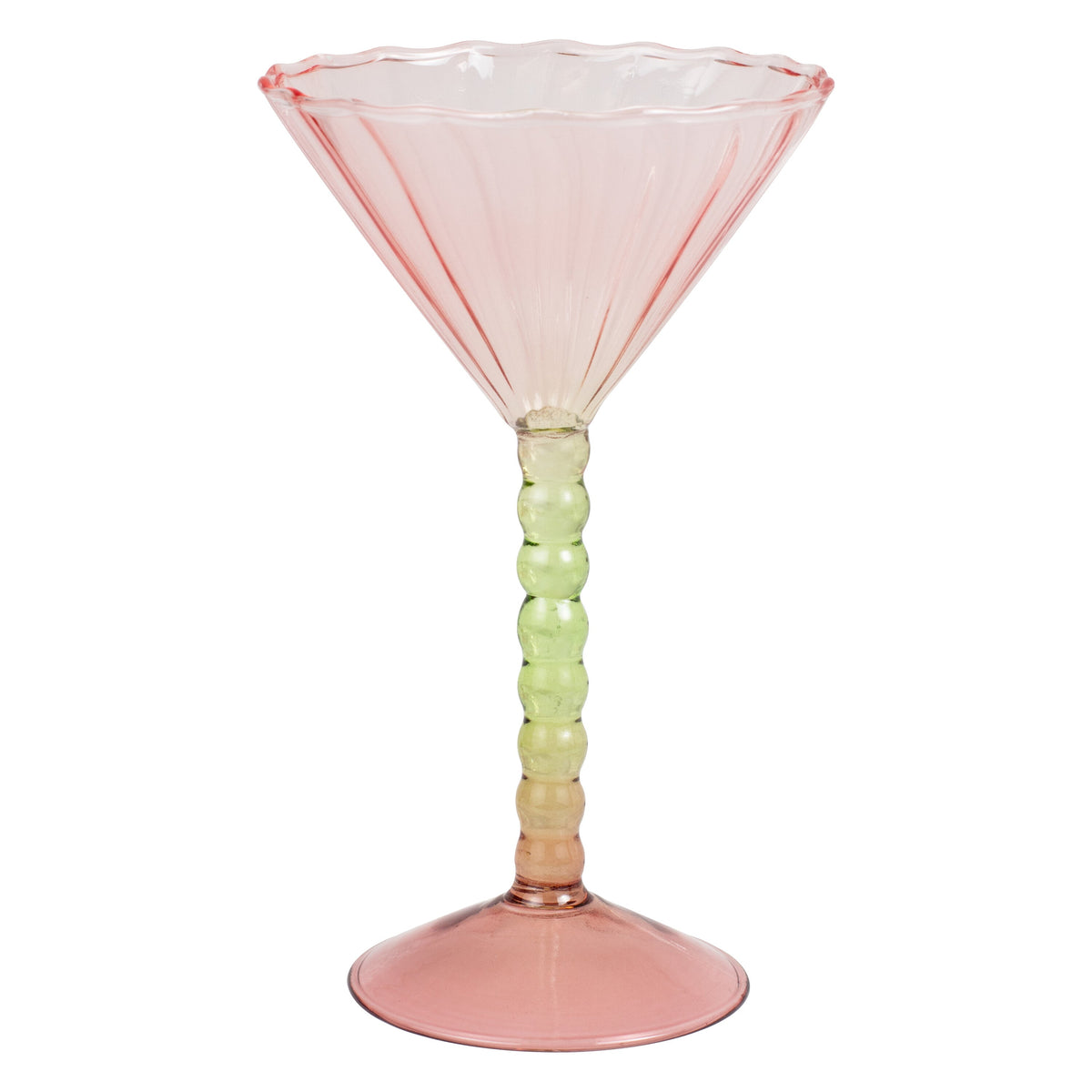 Pink and Green Coupe Cocktail Glasses- 1 Inner Pack