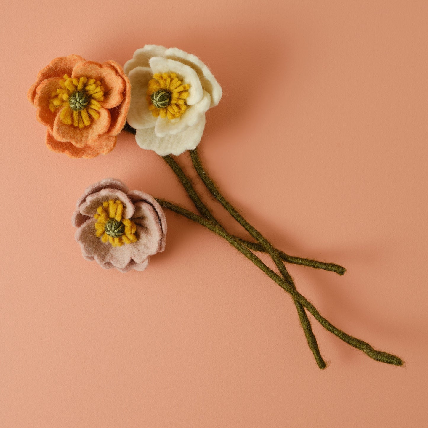 Felt Icelandic Poppy Stems- 5 Inner Pack