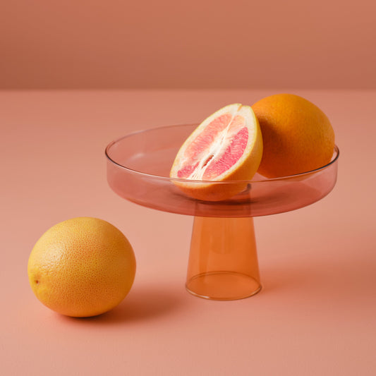 Pink and Orange Glass Cake Stand- 1 Inner Pack