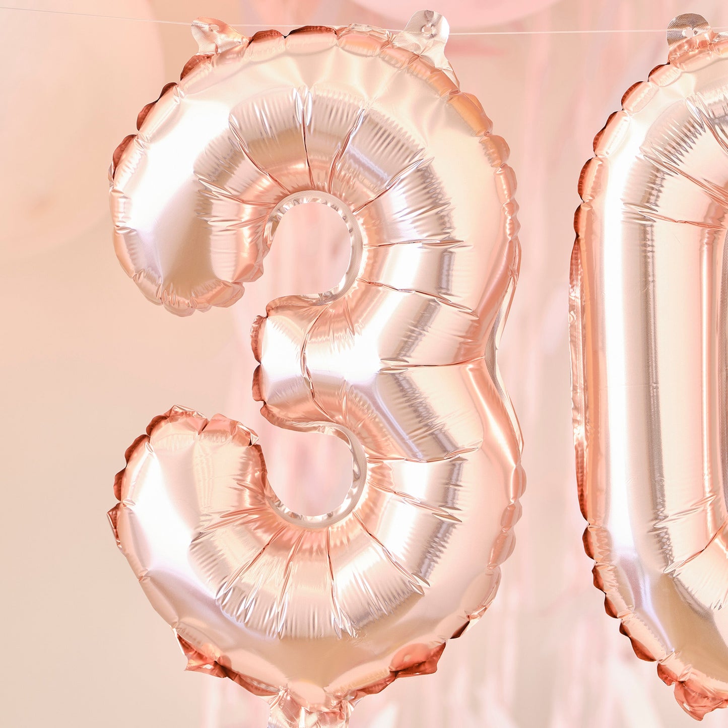 30th Rose Gold Foil Balloons- 5 Inner Pack
