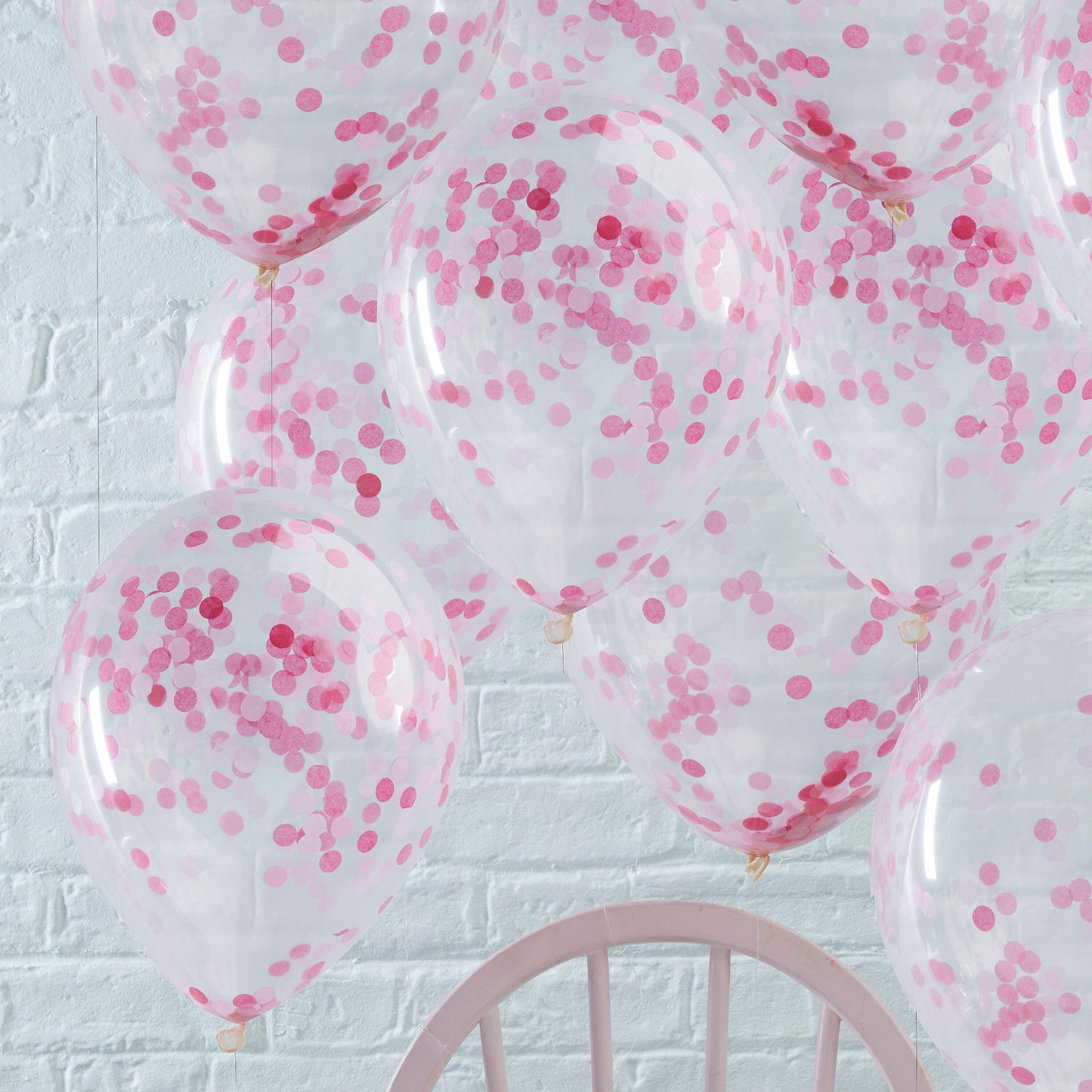 Pink Confetti Balloons- 5 Inner Pack