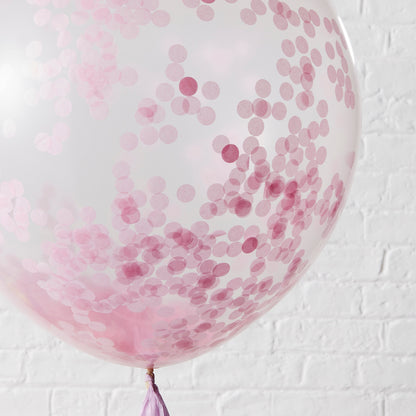 Pink Giant Confetti Balloons- 10 Inner Pack