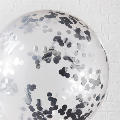 Silver Giant Confetti Balloons- 10 Inner Pack