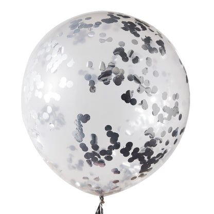 Silver Giant Confetti Balloons- 10 Inner Pack