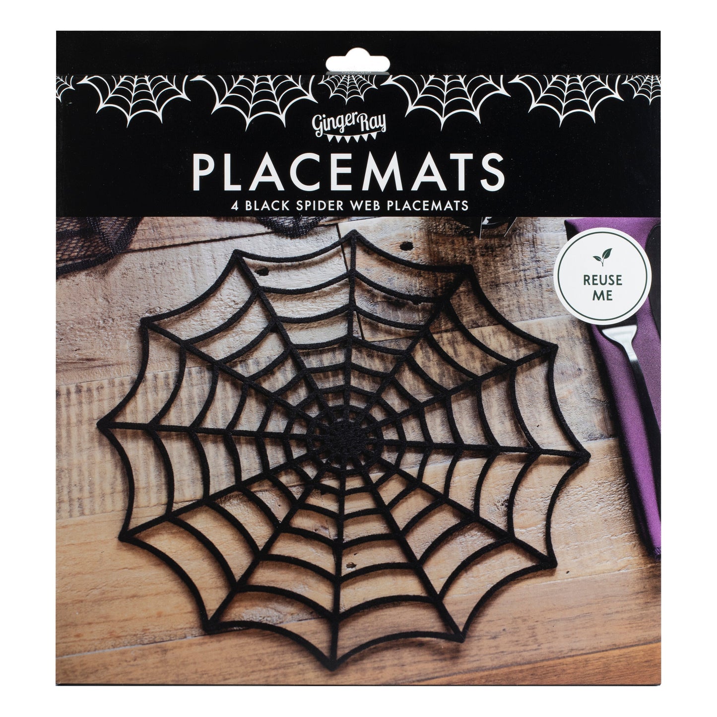 Spider Web Halloween Placemats- 5 Inner Pack