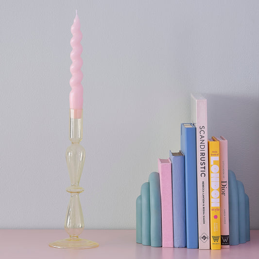 Yellow Glass Bubble Dinner Candle Holder- 5 Inner Pack