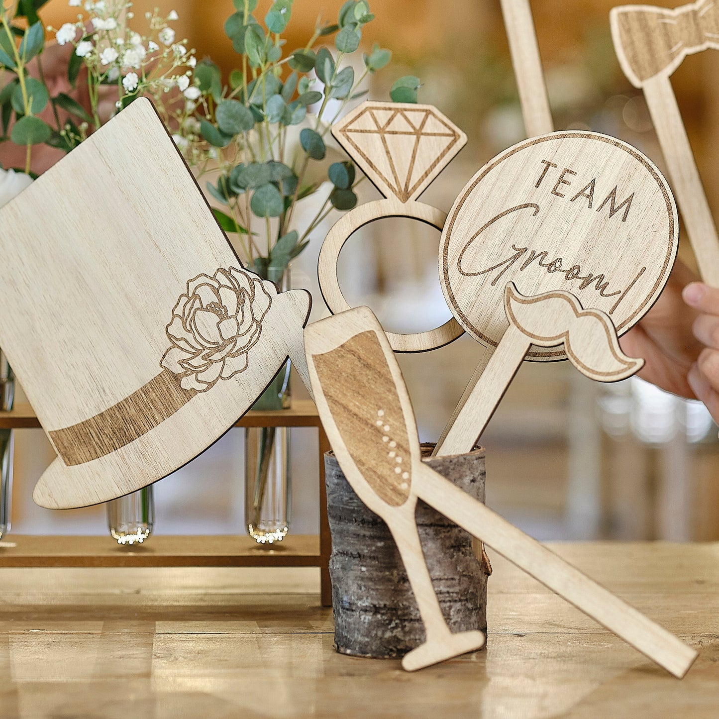 Wooden Wedding Photo Booth Props- 5 Inner Pack