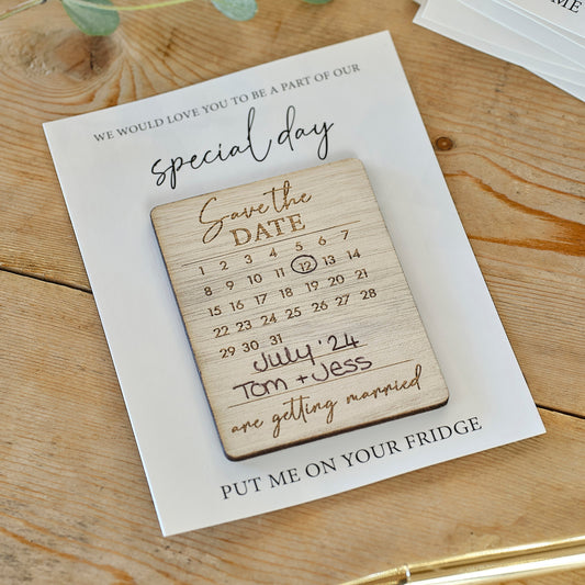 Wooden Save the Date Magnets- 5 Inner Pack